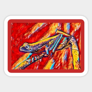 Tiger Legged Monkey Frog Sticker